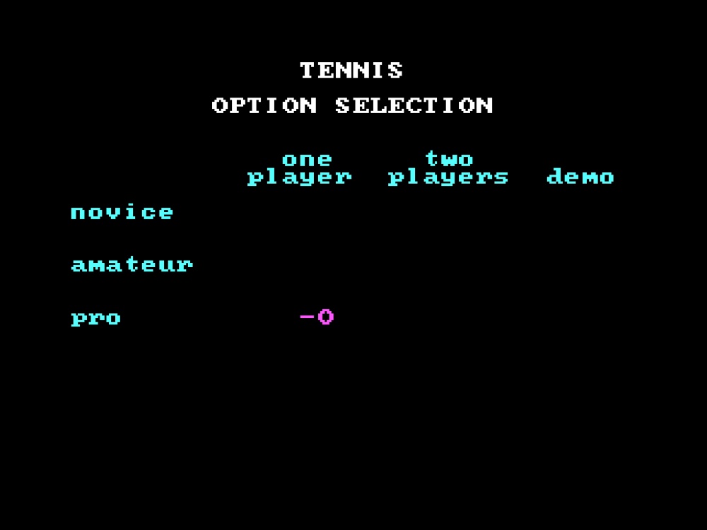 Title Screen of Tennis for DOS